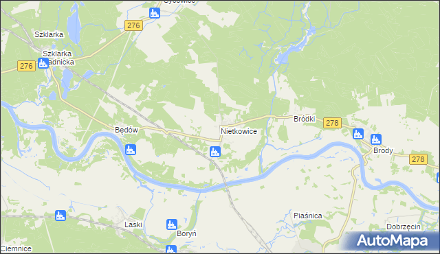 mapa Nietkowice, Nietkowice na mapie Targeo