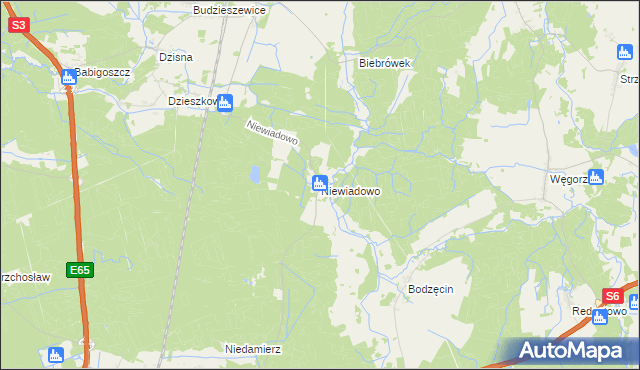 mapa Niewiadowo, Niewiadowo na mapie Targeo