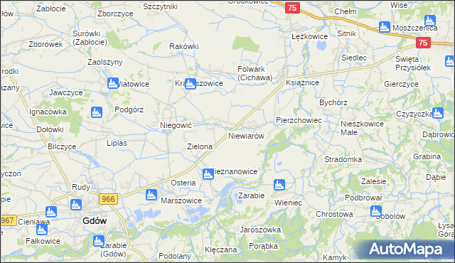 mapa Niewiarów, Niewiarów na mapie Targeo