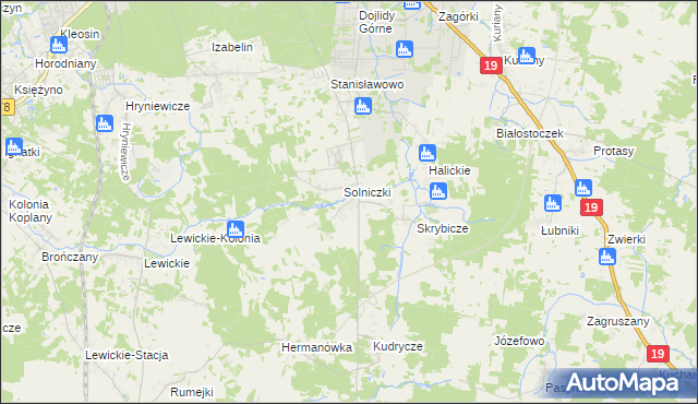 mapa Niewodnica Nargilewska, Niewodnica Nargilewska na mapie Targeo