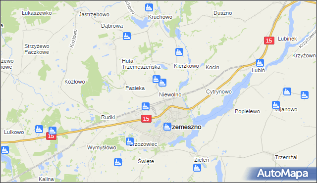 mapa Niewolno, Niewolno na mapie Targeo