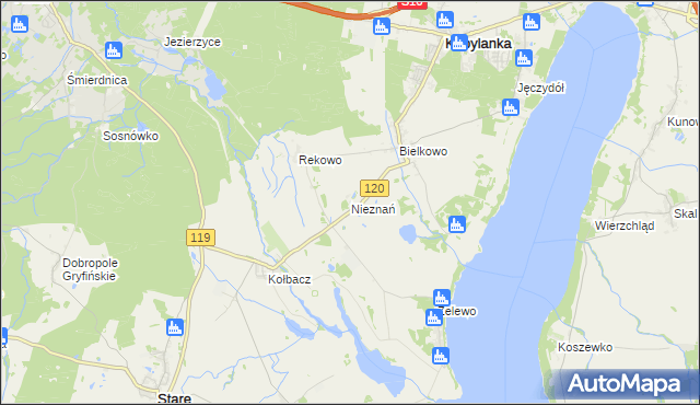 mapa Nieznań, Nieznań na mapie Targeo