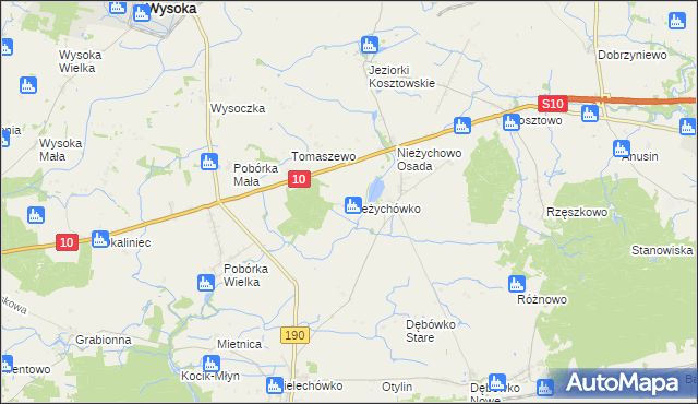 mapa Nieżychówko, Nieżychówko na mapie Targeo