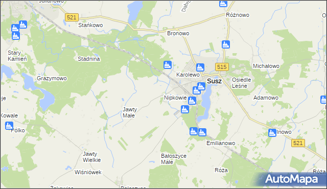 mapa Nipkowie, Nipkowie na mapie Targeo