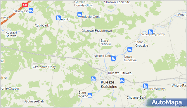 mapa Niziołki-Dobki, Niziołki-Dobki na mapie Targeo