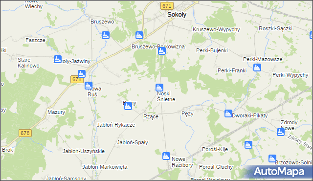 mapa Noski Śnietne, Noski Śnietne na mapie Targeo