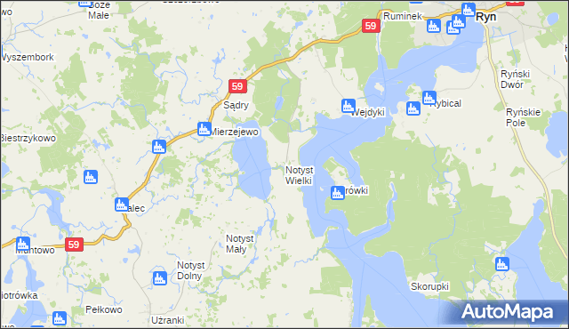 mapa Notyst Wielki, Notyst Wielki na mapie Targeo