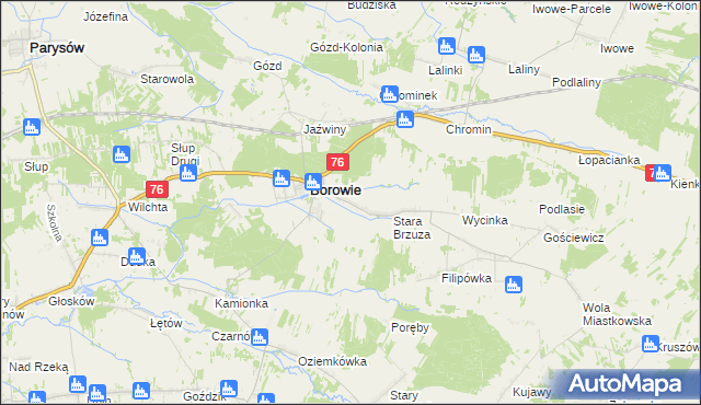 mapa Nowa Brzuza, Nowa Brzuza na mapie Targeo