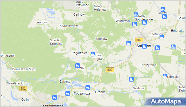 mapa Nowa Krępa, Nowa Krępa na mapie Targeo