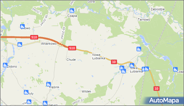 mapa Nowa Łubianka, Nowa Łubianka na mapie Targeo