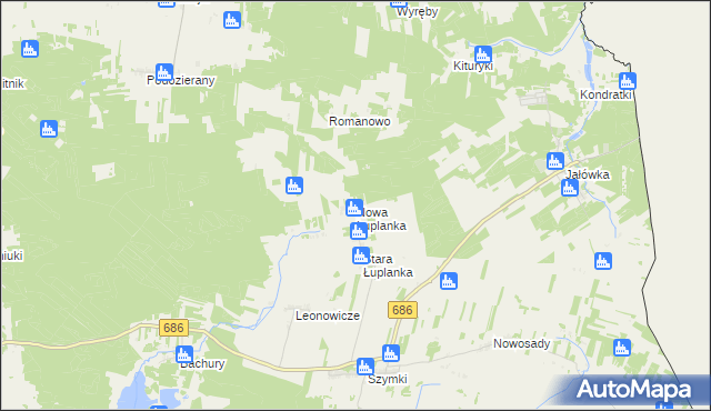 mapa Nowa Łuplanka, Nowa Łuplanka na mapie Targeo