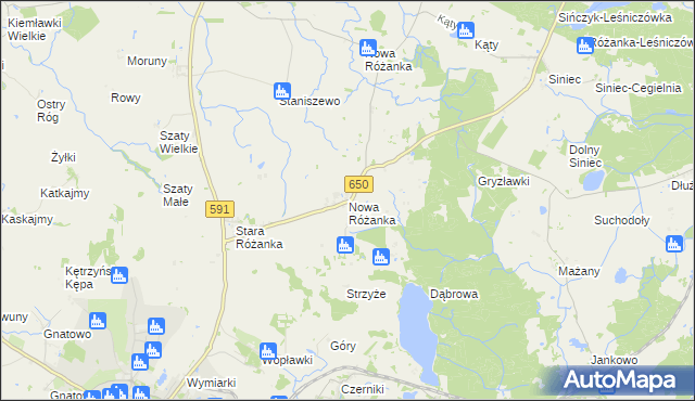 mapa Nowa Różanka gmina Kętrzyn, Nowa Różanka gmina Kętrzyn na mapie Targeo