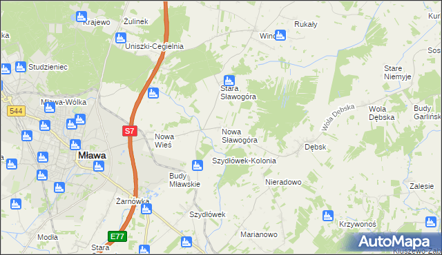 mapa Nowa Sławogóra, Nowa Sławogóra na mapie Targeo