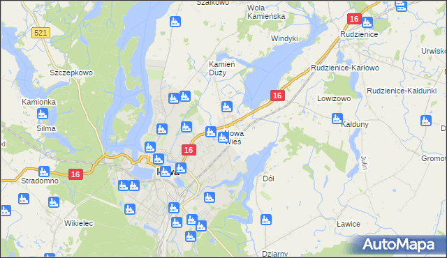 mapa Nowa Wieś gmina Iława, Nowa Wieś gmina Iława na mapie Targeo