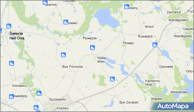 mapa Nowa Wieś gmina Jabłonowo Pomorskie, Nowa Wieś gmina Jabłonowo Pomorskie na mapie Targeo