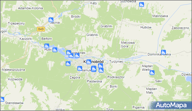 mapa Nowa Wieś gmina Krasnobród, Nowa Wieś gmina Krasnobród na mapie Targeo