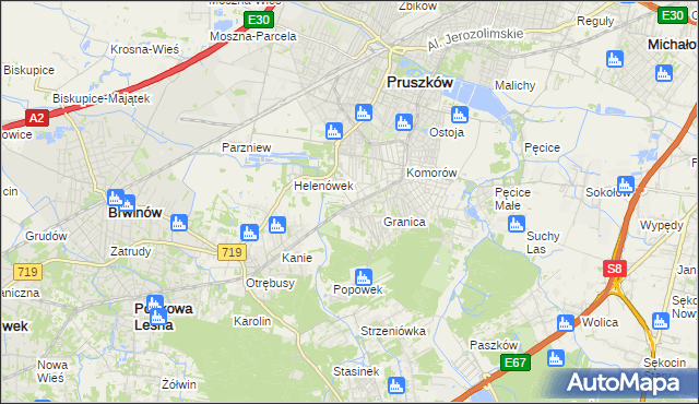 mapa Nowa Wieś gmina Michałowice, Nowa Wieś gmina Michałowice na mapie Targeo