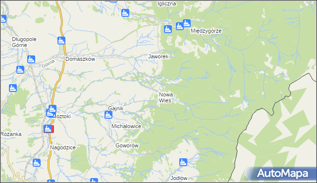 mapa Nowa Wieś gmina Międzylesie, Nowa Wieś gmina Międzylesie na mapie Targeo