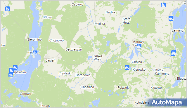 mapa Nowa Wieś gmina Parchowo, Nowa Wieś gmina Parchowo na mapie Targeo