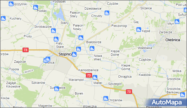 mapa Nowa Wieś gmina Stopnica, Nowa Wieś gmina Stopnica na mapie Targeo