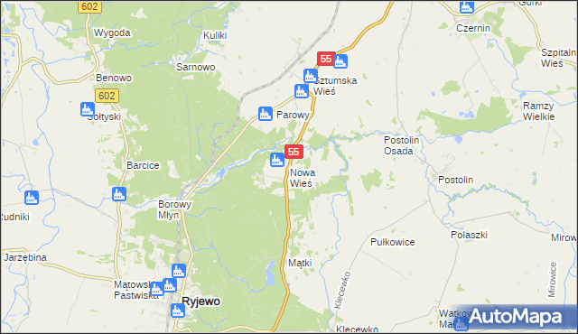 mapa Nowa Wieś gmina Sztum, Nowa Wieś gmina Sztum na mapie Targeo