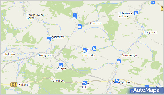 mapa Nowa Wieś Grodziska, Nowa Wieś Grodziska na mapie Targeo