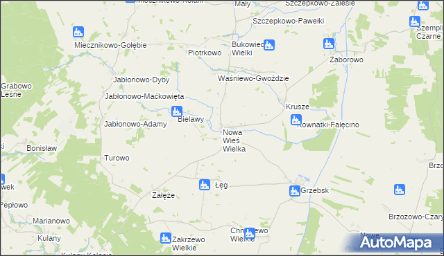 mapa Nowa Wieś Wielka gmina Janowiec Kościelny, Nowa Wieś Wielka gmina Janowiec Kościelny na mapie Targeo