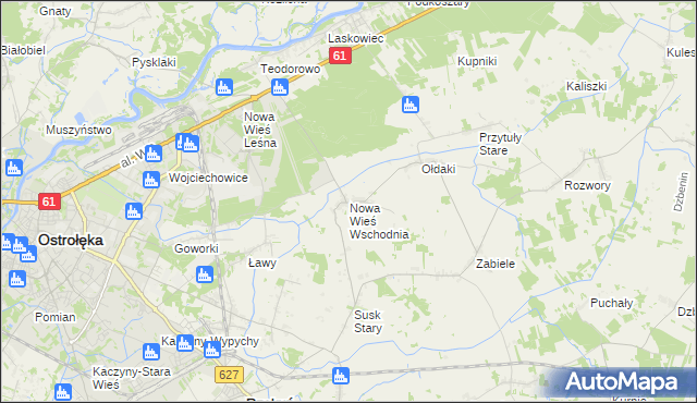 mapa Nowa Wieś Wschodnia, Nowa Wieś Wschodnia na mapie Targeo