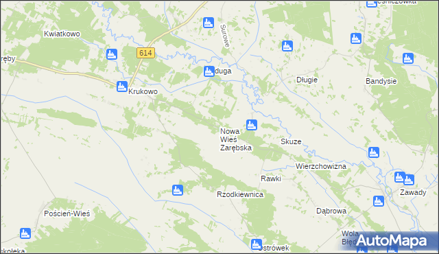 mapa Nowa Wieś Zarębska, Nowa Wieś Zarębska na mapie Targeo