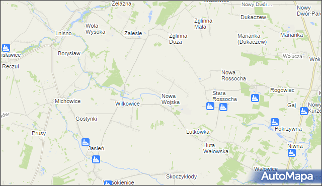 mapa Nowa Wojska, Nowa Wojska na mapie Targeo