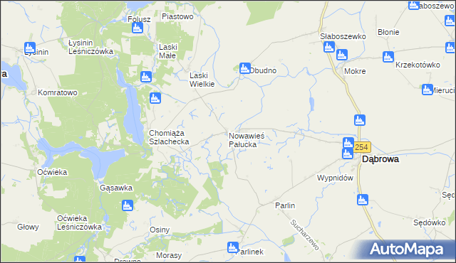 mapa Nowawieś Pałucka, Nowawieś Pałucka na mapie Targeo
