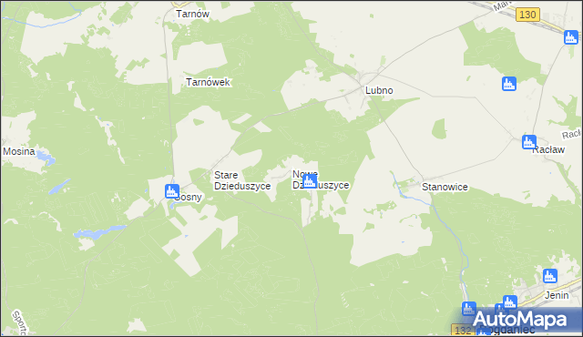 mapa Nowe Dzieduszyce, Nowe Dzieduszyce na mapie Targeo