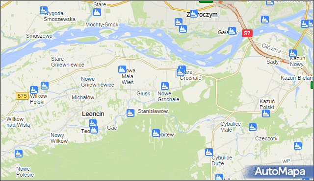 mapa Nowe Grochale, Nowe Grochale na mapie Targeo