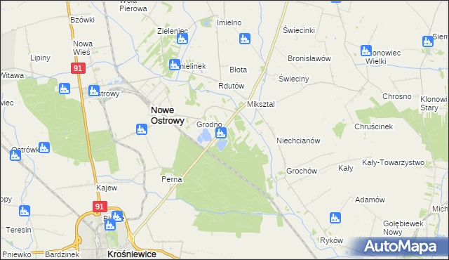 mapa Nowe Grodno, Nowe Grodno na mapie Targeo