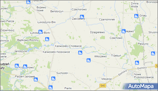 mapa Nowe Karwosieki, Nowe Karwosieki na mapie Targeo