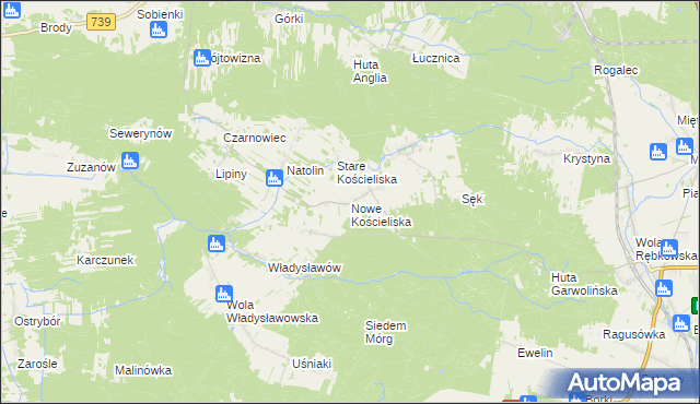 mapa Nowe Kościeliska, Nowe Kościeliska na mapie Targeo