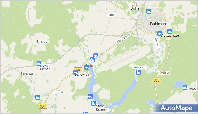 mapa Nowe Kramsko, Nowe Kramsko na mapie Targeo