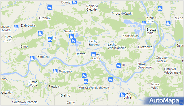 mapa Nowe Łachy, Nowe Łachy na mapie Targeo