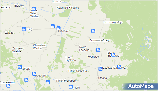 mapa Nowe Łączyno, Nowe Łączyno na mapie Targeo