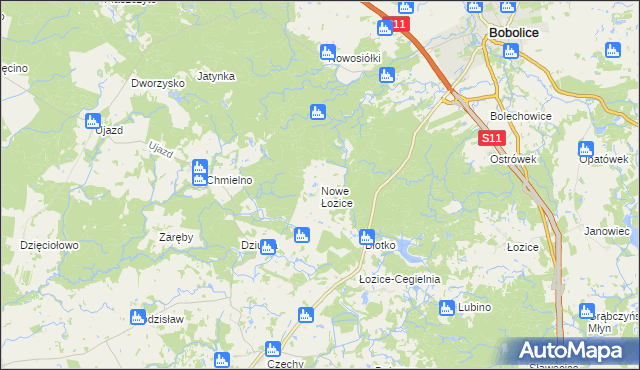 mapa Nowe Łozice, Nowe Łozice na mapie Targeo