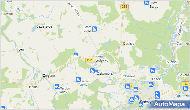 mapa Nowe Ludzicko, Nowe Ludzicko na mapie Targeo