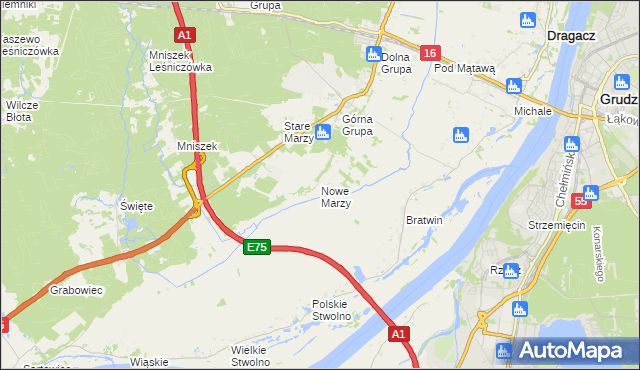 mapa Nowe Marzy, Nowe Marzy na mapie Targeo