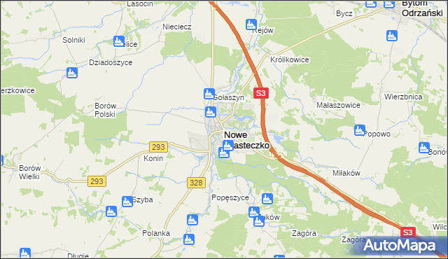 mapa Nowe Miasteczko, Nowe Miasteczko na mapie Targeo
