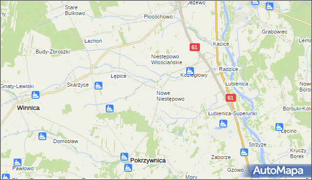 mapa Nowe Niestępowo, Nowe Niestępowo na mapie Targeo