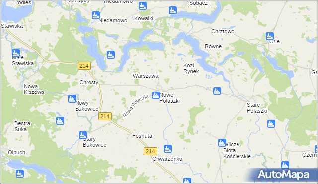 mapa Nowe Polaszki, Nowe Polaszki na mapie Targeo