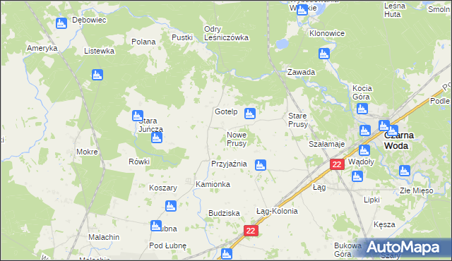 mapa Nowe Prusy, Nowe Prusy na mapie Targeo