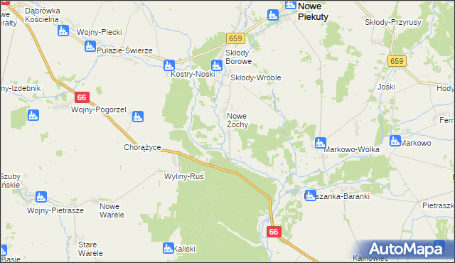 mapa Nowe Rzepki, Nowe Rzepki na mapie Targeo