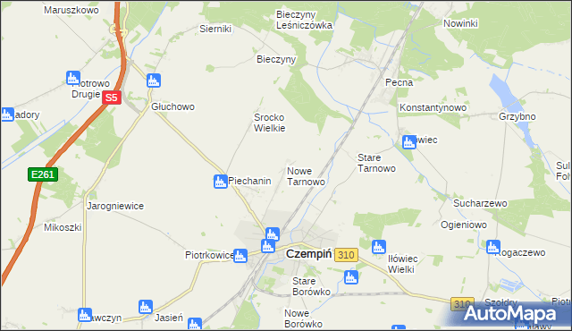 mapa Nowe Tarnowo, Nowe Tarnowo na mapie Targeo