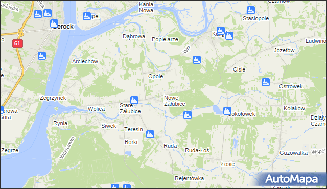 mapa Nowe Załubice, Nowe Załubice na mapie Targeo