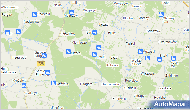 mapa Nowek, Nowek na mapie Targeo